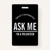 Frag mir, ich bin ein freiwilliges id-Abzeichen Ausweis (Rückseite)