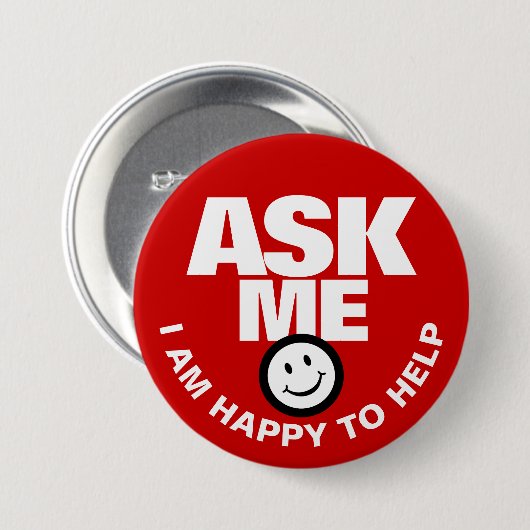 Frag mir Ich helfe gerne Button (Vorne & Hinten)