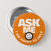 Frag mir, ich helfe gerne orange button (Vorne & Hinten)