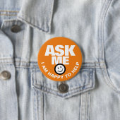 Frag mir, ich helfe gerne orange button (Beispiel)