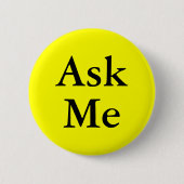 Frag mir Knöpfe für Fragen bei Ihrer Veranstaltung Button (Vorderseite)