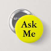 Frag mir Knöpfe für Fragen bei Ihrer Veranstaltung Button (Vorne & Hinten)