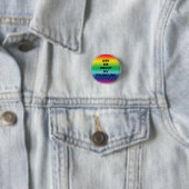Frag mir meine Pronouns Lgbtq Pride Rainbow Farben Button (Beispiel)