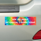 Frag mir meine radikalen liberalen Ansichten Autoaufkleber (Auf Auto)