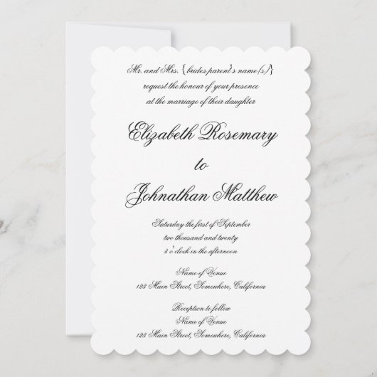 Frag mir nicht mehr, Alma Tadema, Hochzeit Einladung (Rückseite)