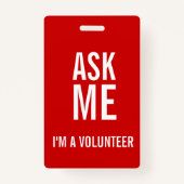 Frag mir Red White, ich bin Freiwilliger Ausweis (Vorderseite)