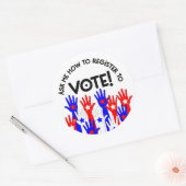 Frag mir Registrieren, um rot zu wählen Runder Aufkleber (Umschlag)