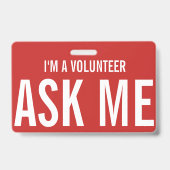 Frag mir Rot, ich bin Freiwilliger Ausweis (Back)