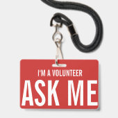 Frag mir Rot, ich bin Freiwilliger Ausweis (Back with Lanyard)