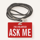 Frag mir Rot, ich bin Freiwilliger Ausweis (Rückseite mit Schlüsselband)