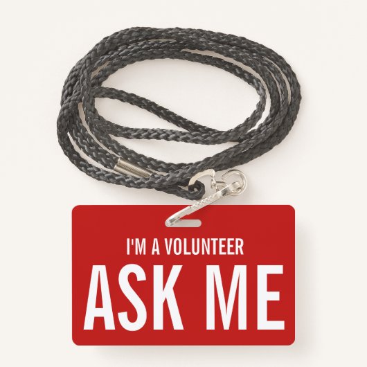 Frag mir Rot, ich bin Freiwilliger Ausweis (Rückseite mit Schlüsselband)