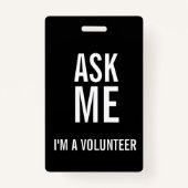Frag mir Schwarz-weiß, ich bin Freiwilliger Ausweis (Vorderseite)