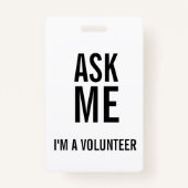 Frag mir Schwarz-weiß, ich bin Freiwilliger Ausweis (Rückseite)