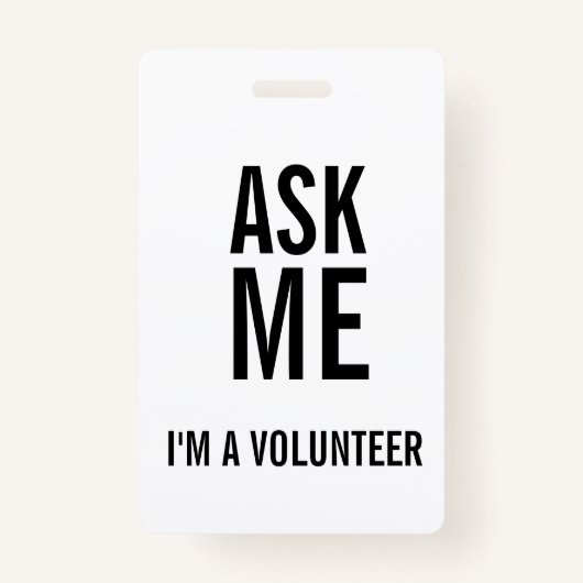 Frag mir Schwarz-weiß, ich bin Freiwilliger Ausweis (Rückseite)