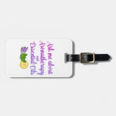 Frag mir über Aromatherapie Essential Oils Busines Gepäckanhänger (Vorderseite horizontal)