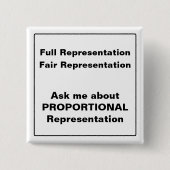 Frag mir über das proportionale Repräsentationsqua Button (Vorderseite)