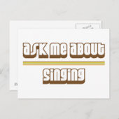 Frag mir über das Singen Postkarte (Vorne/Hinten)