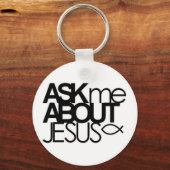 Frag mir über die Jesus-Schlüsselkette Schlüsselanhänger (Vorderseite)