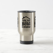 Frag mir über echte Anwesen-Reisen Mug Reisebecher (Mittel)