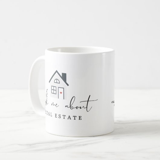 Frag mir über echtes Anwesen House Marketing Kaffeetasse (Vorderseite Links)