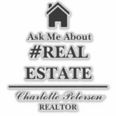 Frag mir über echtes Anwesen-Notebook Aufkleber (Vorderseite)