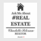 Frag mir über echtes Anwesen-Notebook Aufkleber (Blatt)