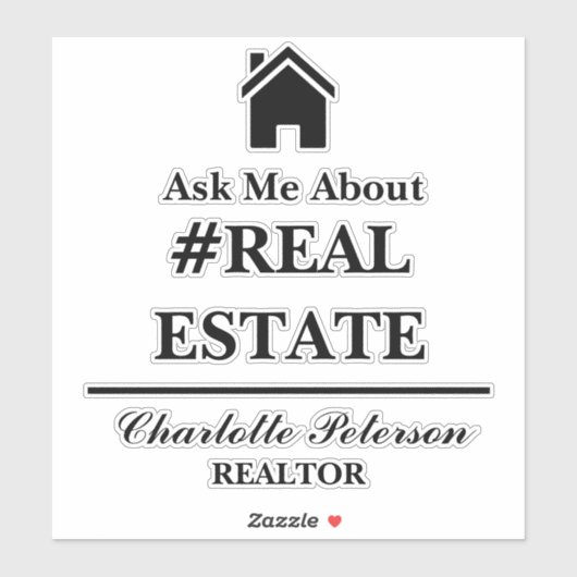 Frag mir über echtes Anwesen-Notebook Aufkleber (Blatt)