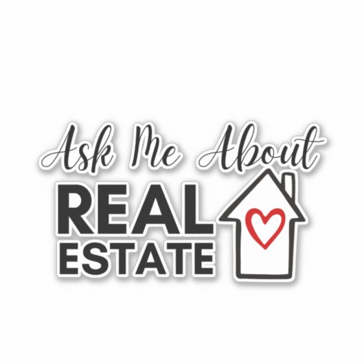 Frag mir über echtes Anwesen Realtor Marketing Sti Aufkleber (Vorderseite)