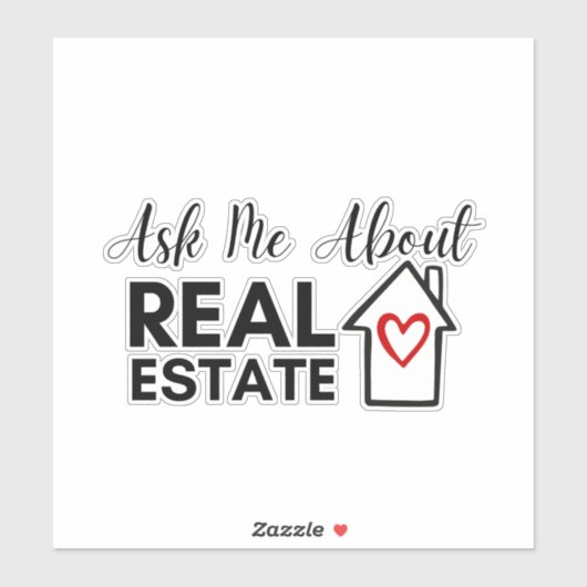 Frag mir über echtes Anwesen Realtor Marketing Sti Aufkleber (Blatt)