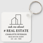 Frag mir über echtes Anwesen Schlüsselanhänger (Rückseite)