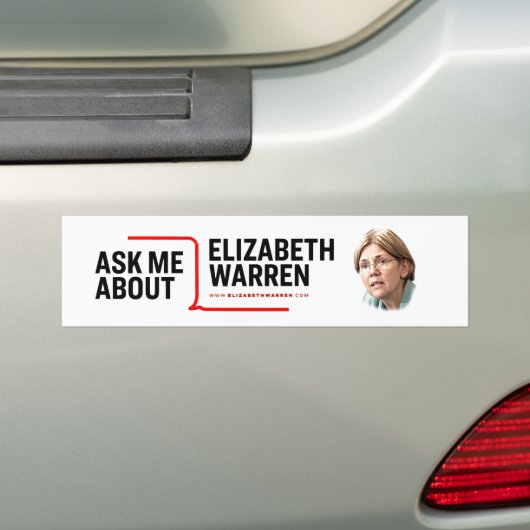 Frag mir über Elizabeth Warren Autoaufkleber (Auf Auto)