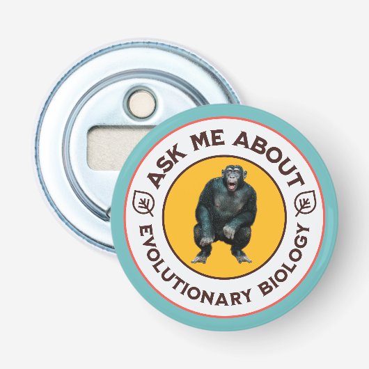 Frag mir über Evolutionsbiologie Chimpanzee Ape Flaschenöffner (Vorderseite)