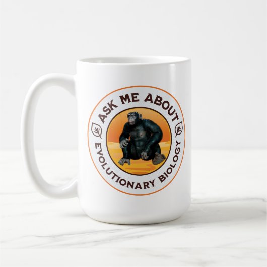 Frag mir über Evolutionsbiologie Chimpanzee Ape Kaffeetasse (Links)