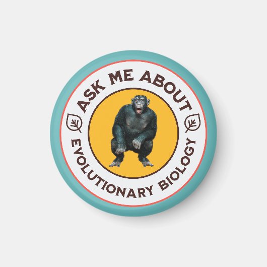 Frag mir über Evolutionsbiologie Chimpanzee Ape Magnet (Vorne)
