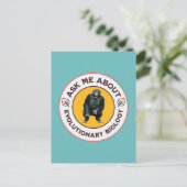 Frag mir über Evolutionsbiologie Chimpanzee Ape Postkarte (Stehend Vorderseite)