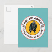 Frag mir über Evolutionsbiologie Chimpanzee Ape Postkarte (Vorne/Hinten)