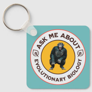 Frag mir über Evolutionsbiologie Chimpanzee Ape Schlüsselanhänger