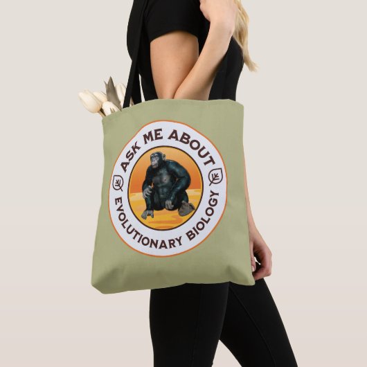 Frag mir über Evolutionsbiologie Chimpanzee Ape Tasche (Von Nahem)