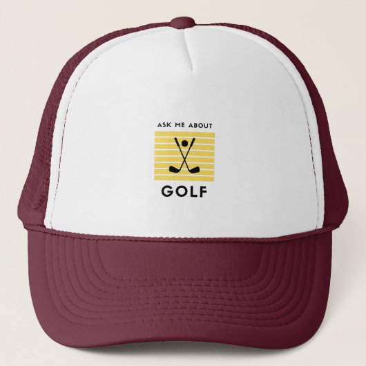 Frag mir über Golf Truckerkappe (Vorderseite)