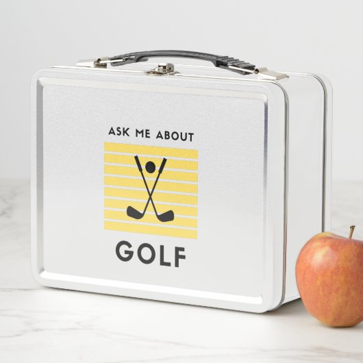 Frag mir über Golfgolfer Metall Brotdose (Beispiel)