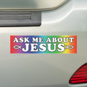 Frag mir über Jesus Autoaufkleber (Auf Auto)