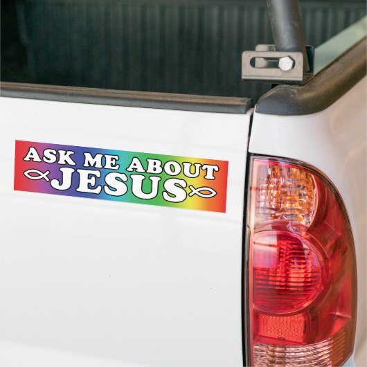 Frag mir über Jesus Autoaufkleber (Auf Lkw)