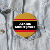 Frag mir über Jesus Evangelism Button (Beispiel)
