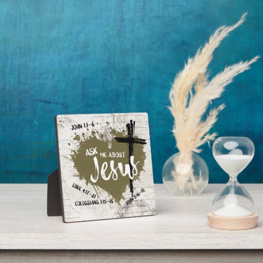 FRAG MIR ÜBER JESUS Gospel Graffiti Christlich Fotoplatte (InSitu)