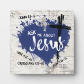 FRAG MIR ÜBER JESUS Gospel Graffiti Scripture Fotoplatte (Vorderseite)