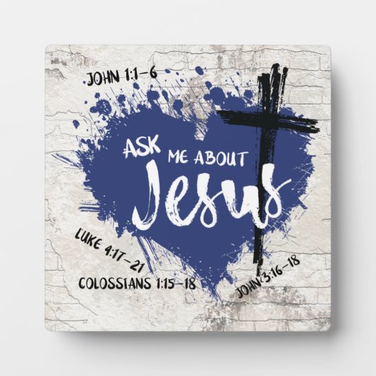 FRAG MIR ÜBER JESUS Gospel Graffiti Scripture Fotoplatte (Vorderseite)