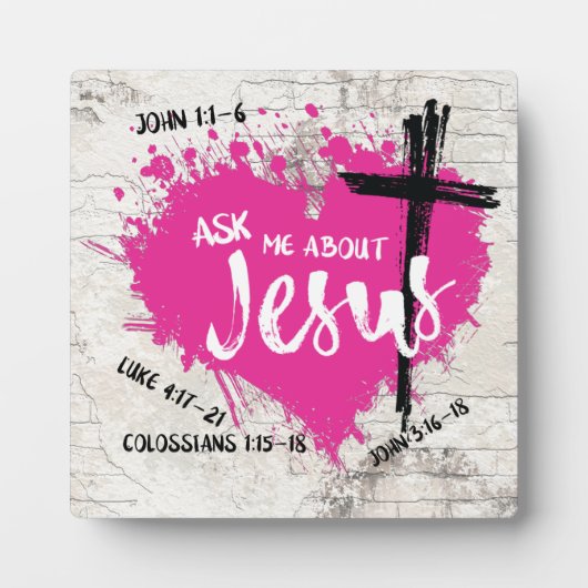 FRAG MIR ÜBER JESUS Gospel Graffiti Scripture Fotoplatte (Vorderseite)