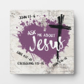 FRAG MIR ÜBER JESUS Gospel Graffiti Scripture Fotoplatte (Vorderseite)