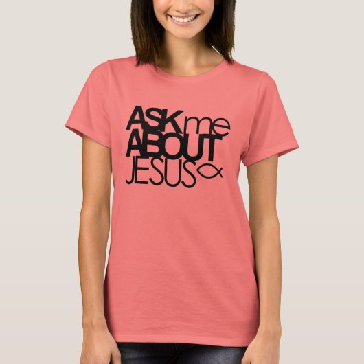 Frag mir über Jesus Ringer Shirt (Vorderseite)