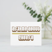 Frag mir über Käse Postkarte (Stehend Vorderseite)